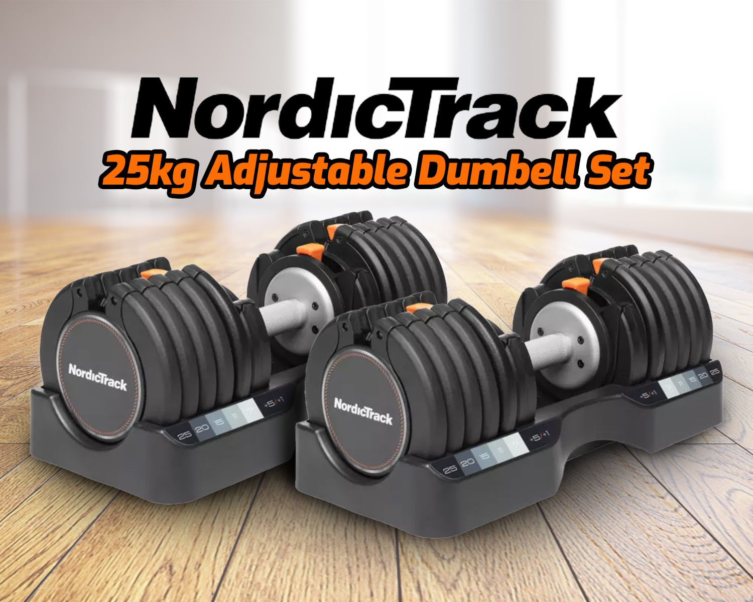 NORDICTRAK 25KG ADJUSTABLE DUMBBELL SET